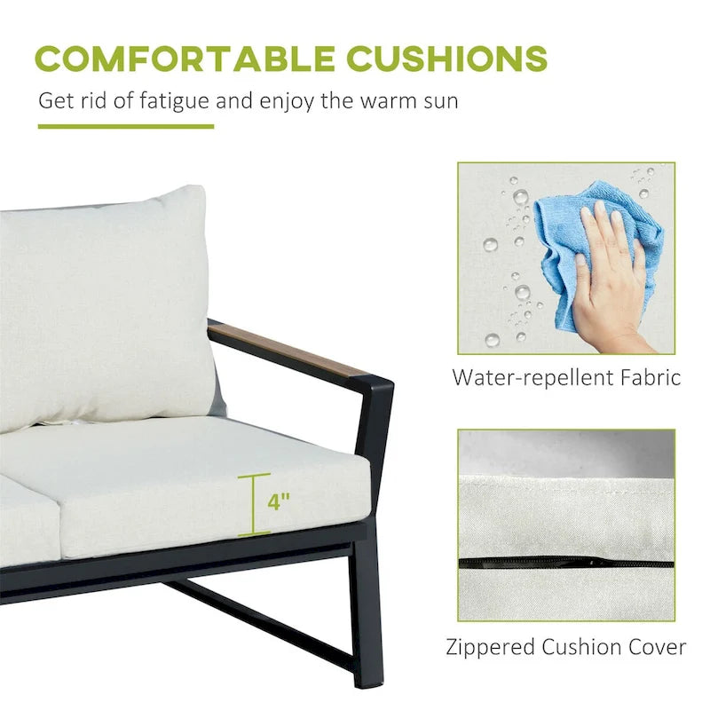 Ensemble de canapé de jardin avec fauteuils