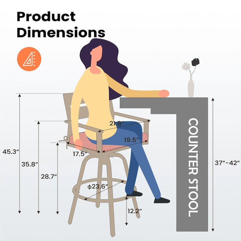 Tabourets de bar pivotants en aluminium pour terrasse avec coussins - Non disponible