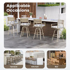 Tabourets de bar pivotants en aluminium pour terrasse avec coussins - Non disponible