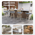 Tabourets de bar pivotants en aluminium pour terrasse avec coussins - Non disponible