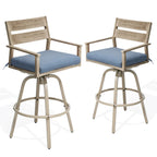 Tabourets de bar pivotants en aluminium pour terrasse avec coussins - Non disponible