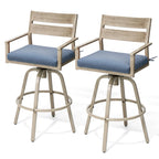 Tabourets de bar pivotants en aluminium pour terrasse avec coussins - Non disponible