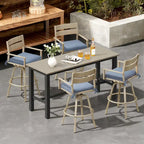 Tabourets de bar pivotants en aluminium pour terrasse avec coussins - Non disponible