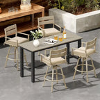 Tabourets de bar pivotants en aluminium pour terrasse avec coussins - Non disponible