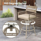 Tabourets de bar pivotants en aluminium pour terrasse avec coussins - Non disponible