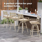Tabourets de bar pivotants en aluminium pour terrasse avec coussins - Non disponible