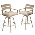 Tabourets de bar pivotants en aluminium pour terrasse avec coussins - Non disponible