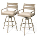 Tabourets de bar pivotants en aluminium pour terrasse avec coussins - Non disponible