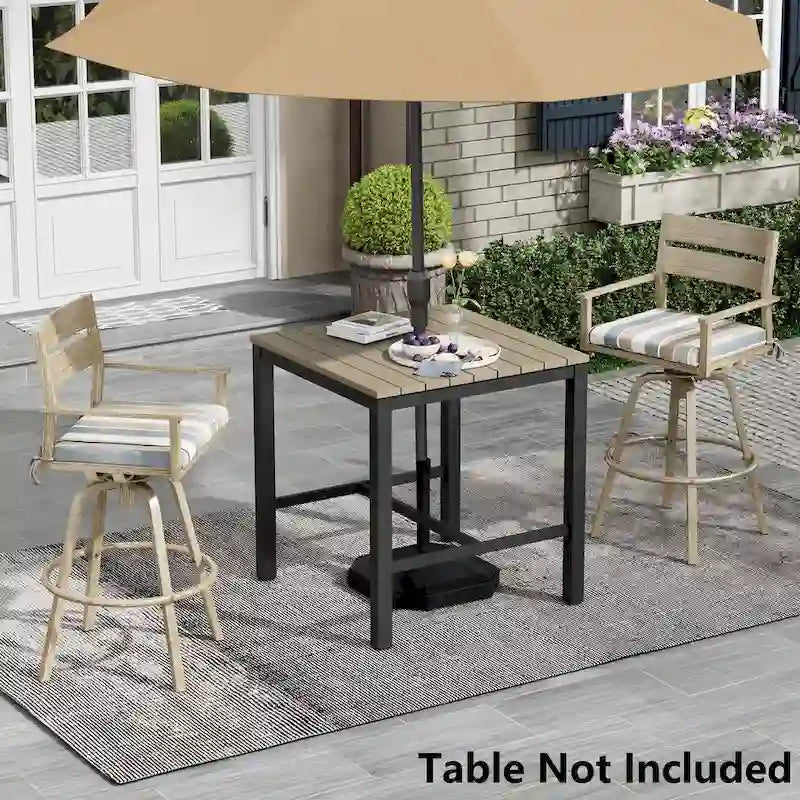 Tabourets de bar pivotants en aluminium pour terrasse avec coussins - Non disponible