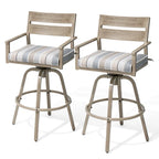 Tabourets de bar pivotants en aluminium pour terrasse avec coussins - Non disponible