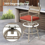 Tabourets de bar pivotants en aluminium pour terrasse avec coussins - Non disponible