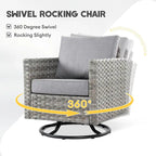 Ensemble de mobilier de patio XIZZI 9 pièces avec fauteuils à bascule pivotants