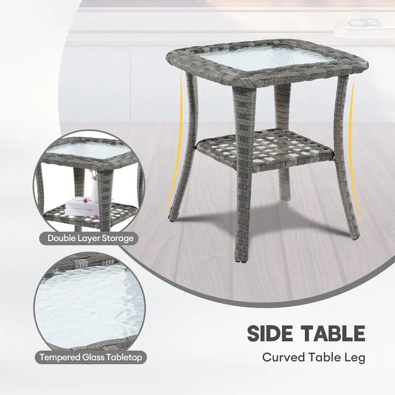Ensemble de mobilier de patio XIZZI 9 pièces avec fauteuils à bascule pivotants
