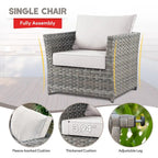 Ensemble de mobilier de patio XIZZI 9 pièces avec fauteuils à bascule pivotants