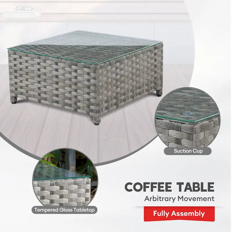 Ensemble de mobilier de patio XIZZI 9 pièces avec fauteuils à bascule pivotants