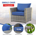 Ensemble de mobilier de patio XIZZI 9 pièces avec fauteuils à bascule pivotants