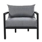 Ensemble de patio d'extérieur en acier 4 pièces avec table et coussins