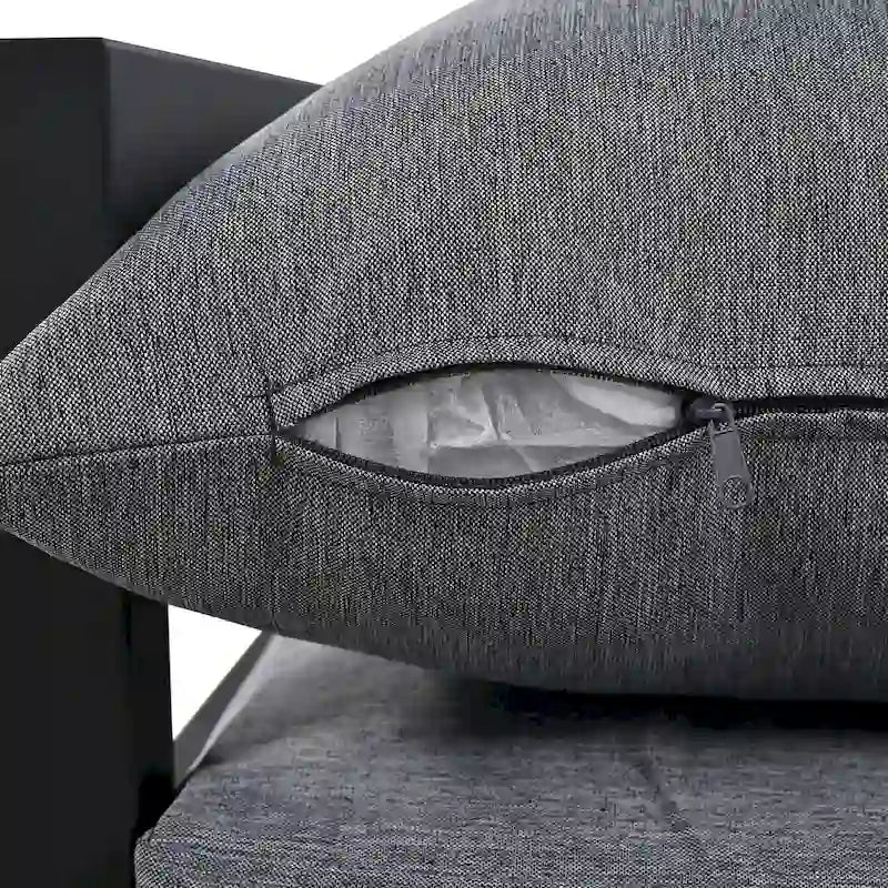 Ensemble de patio d'extérieur en acier 4 pièces avec table et coussins