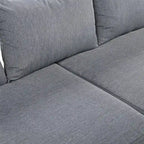 Ensemble de patio d'extérieur en acier 4 pièces avec table et coussins