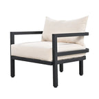 Ensemble de patio d'extérieur en acier 4 pièces avec table et coussins