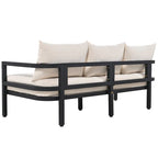 Ensemble de patio d'extérieur en acier 4 pièces avec table et coussins