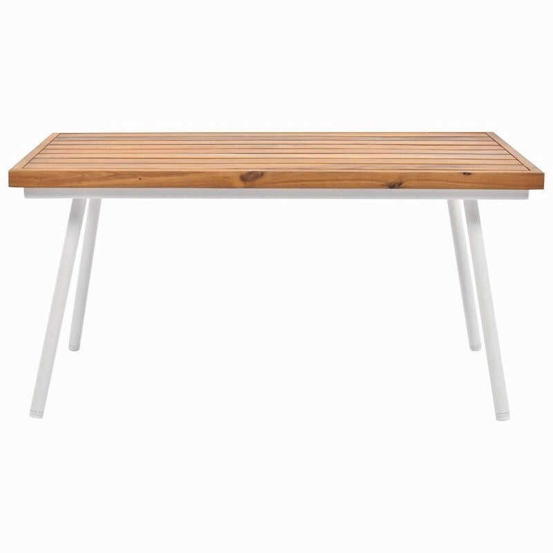 Ensemble de mobilier de jardin bohème en corde 4 pièces : salon de jardin avec table en bois d’acacia et coussins épais