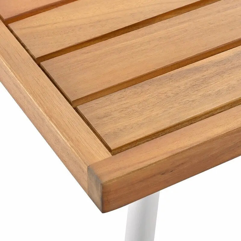 Ensemble de mobilier de jardin bohème en corde 4 pièces : salon de jardin avec table en bois d’acacia et coussins épais