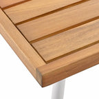 Ensemble de mobilier de jardin bohème en corde 4 pièces : salon de jardin avec table en bois d’acacia et coussins épais