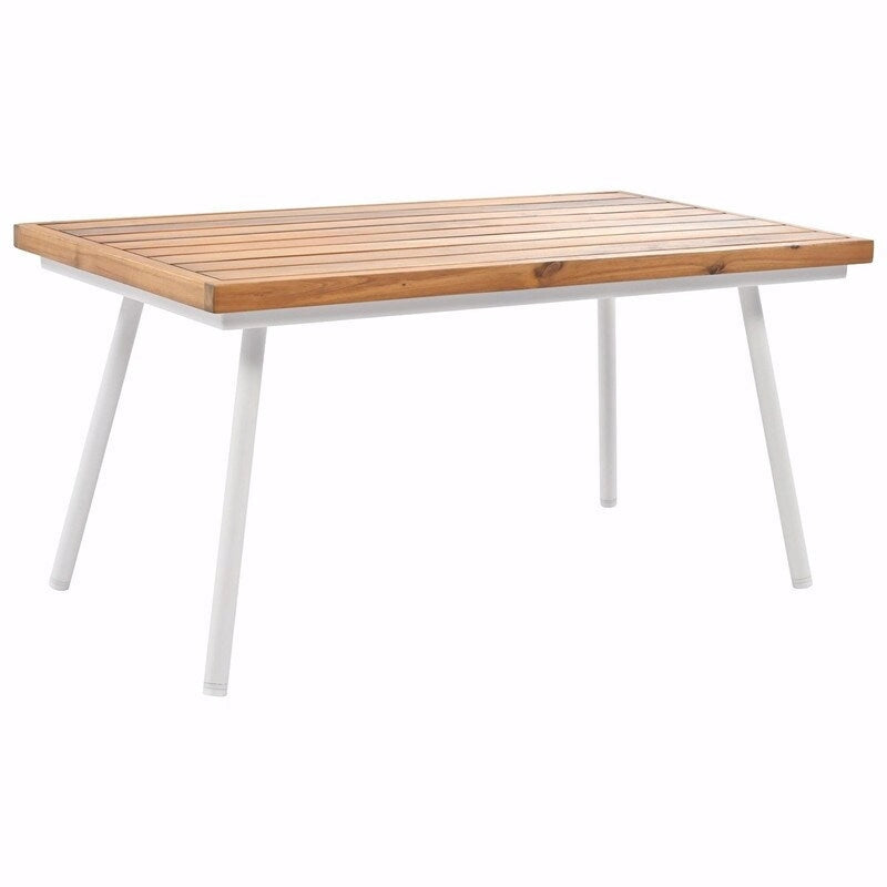 Ensemble de mobilier de jardin bohème en corde 4 pièces : salon de jardin avec table en bois d’acacia et coussins épais