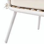 Ensemble de mobilier de jardin bohème en corde 4 pièces : salon de jardin avec table en bois d’acacia et coussins épais