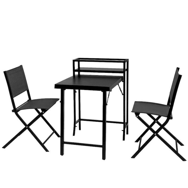 Ensemble bistro de patio 3 pièces, ensemble de patio comprenant une table et des chaises pliantes - 2 places assises