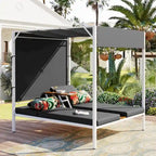 Bain de soleil d'extérieur avec coussins et sièges réglables pour jardin et piscine