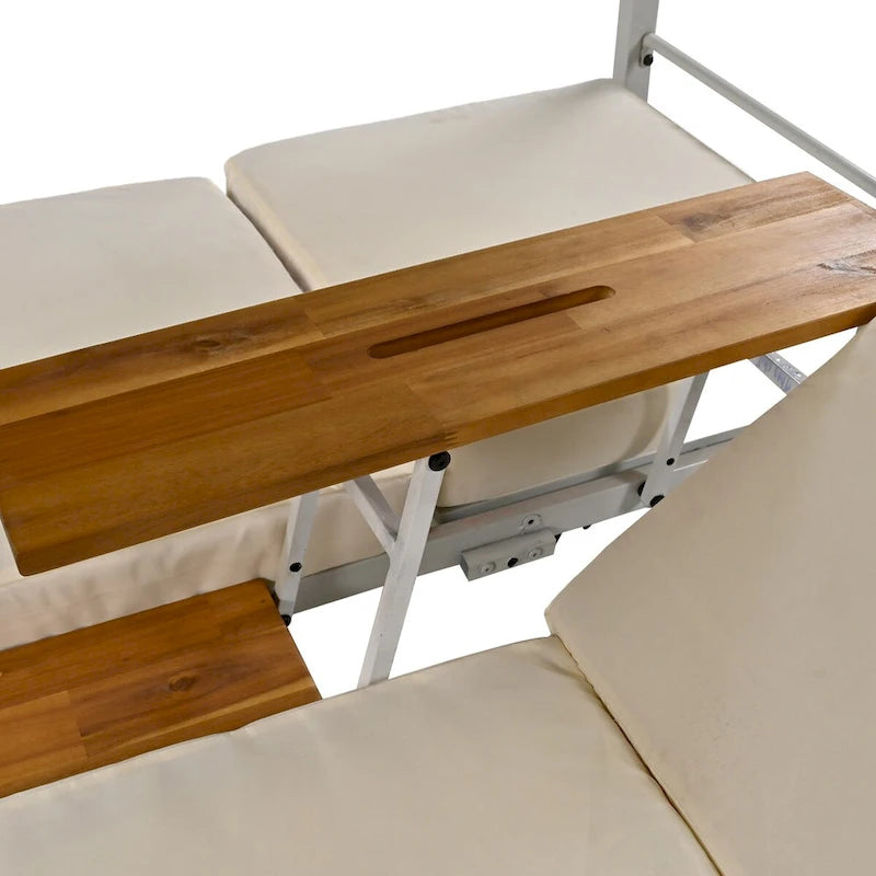 Bain de soleil d'extérieur avec coussins et sièges réglables pour jardin et piscine