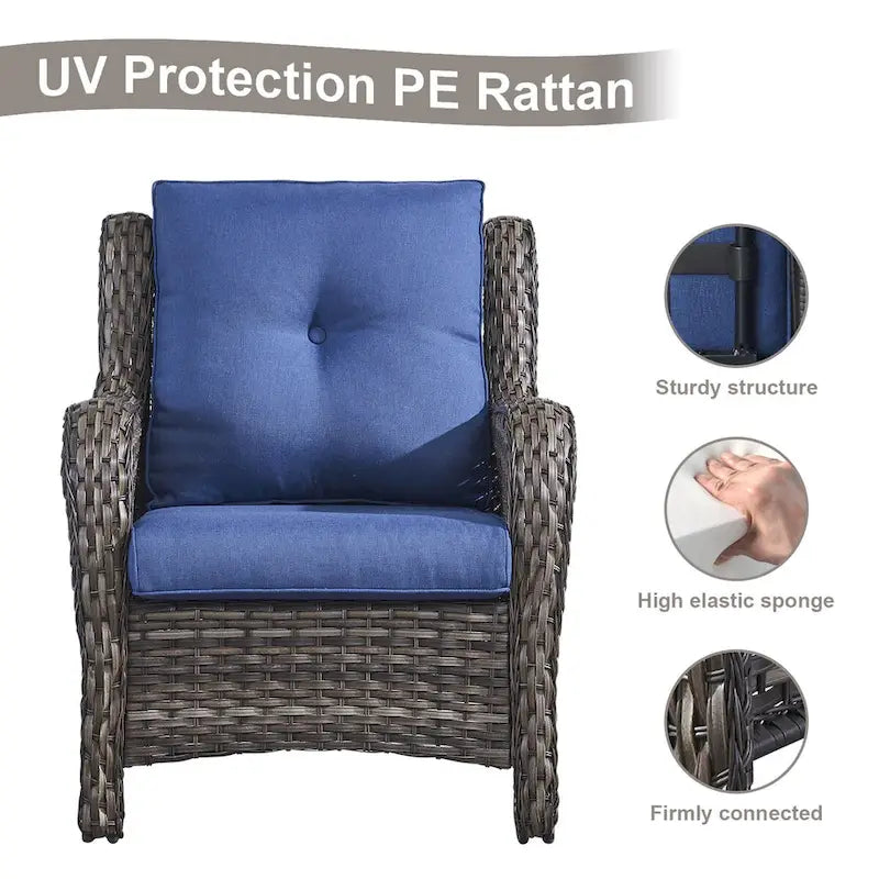 Ensemble canapé et fauteuil d'extérieur Gymojoy 4 pièces avec table basse