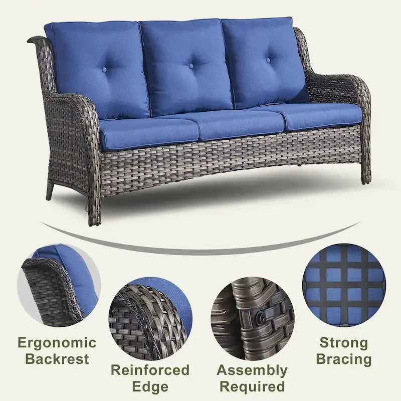 Ensemble canapé et fauteuil d'extérieur Gymojoy 4 pièces avec table basse