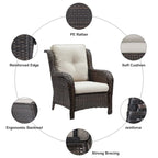 Ensemble canapé et fauteuil d'extérieur Gymojoy 4 pièces avec table basse