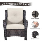 Ensemble canapé et fauteuil d'extérieur Gymojoy 4 pièces avec table basse