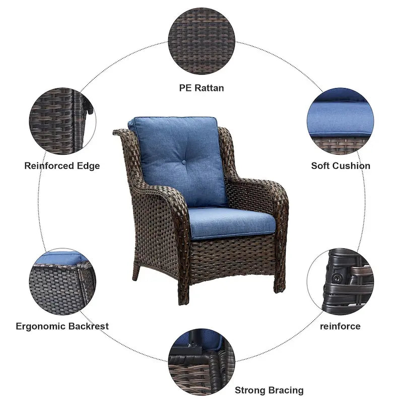 Ensemble canapé et fauteuil d'extérieur Gymojoy 4 pièces avec table basse