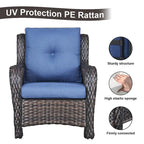 Ensemble canapé et fauteuil d'extérieur Gymojoy 4 pièces avec table basse