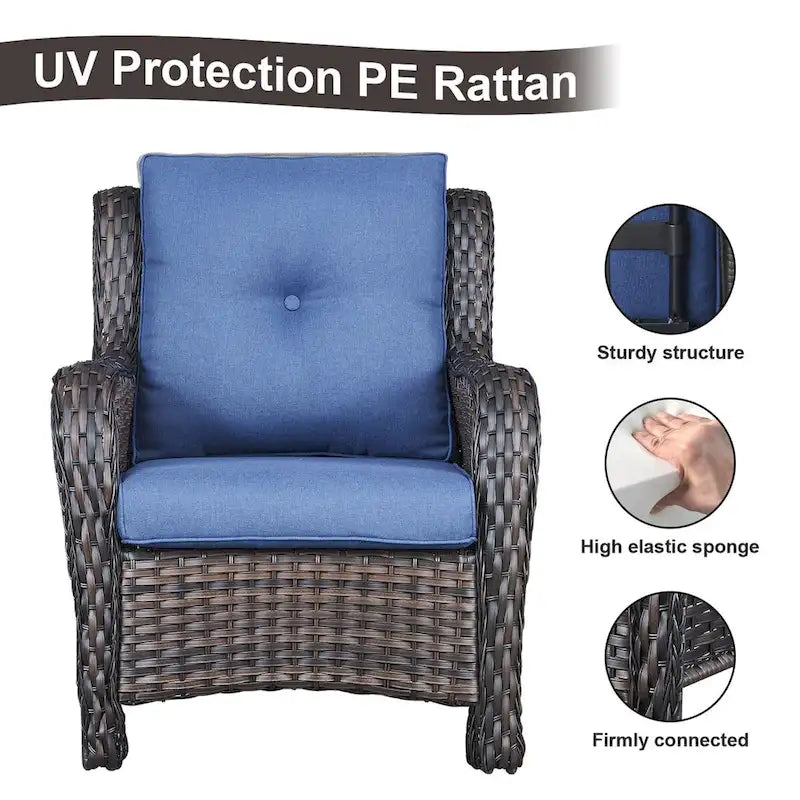 Ensemble canapé et fauteuil d'extérieur Gymojoy 4 pièces avec table basse
