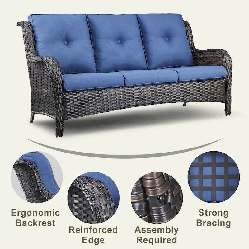 Ensemble canapé et fauteuil d'extérieur Gymojoy 4 pièces avec table basse