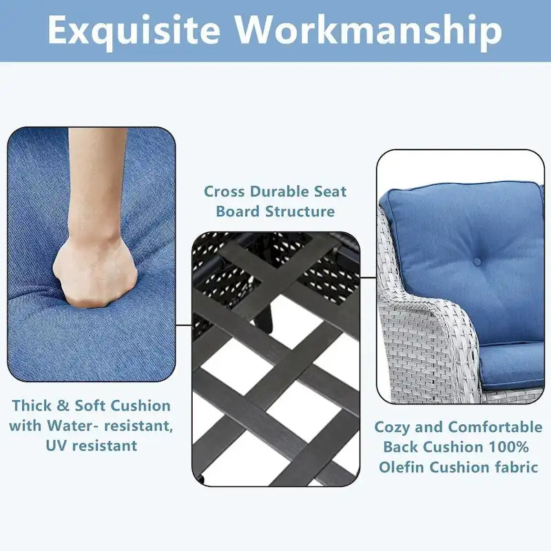 Ensemble canapé et fauteuil d'extérieur Gymojoy 4 pièces avec table basse