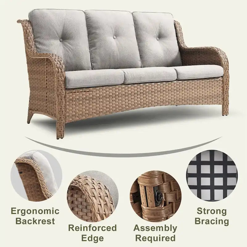 Ensemble canapé et fauteuil d'extérieur Gymojoy 4 pièces avec table basse