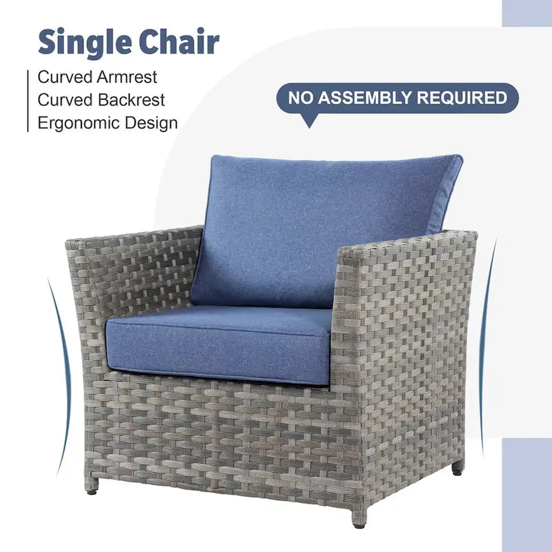 Ensemble de mobilier de patio extérieur XIZZI 10 pièces en rotin tressé avec foyer