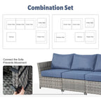 Ensemble de mobilier de patio extérieur XIZZI 10 pièces en rotin tressé avec foyer