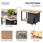 Ensemble de mobilier de patio extérieur XIZZI 10 pièces en rotin tressé avec foyer