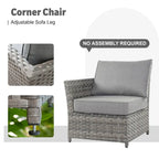 Ensemble de mobilier de patio extérieur XIZZI 10 pièces en rotin tressé avec foyer