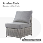 Ensemble de mobilier de patio extérieur XIZZI 10 pièces en rotin tressé avec foyer