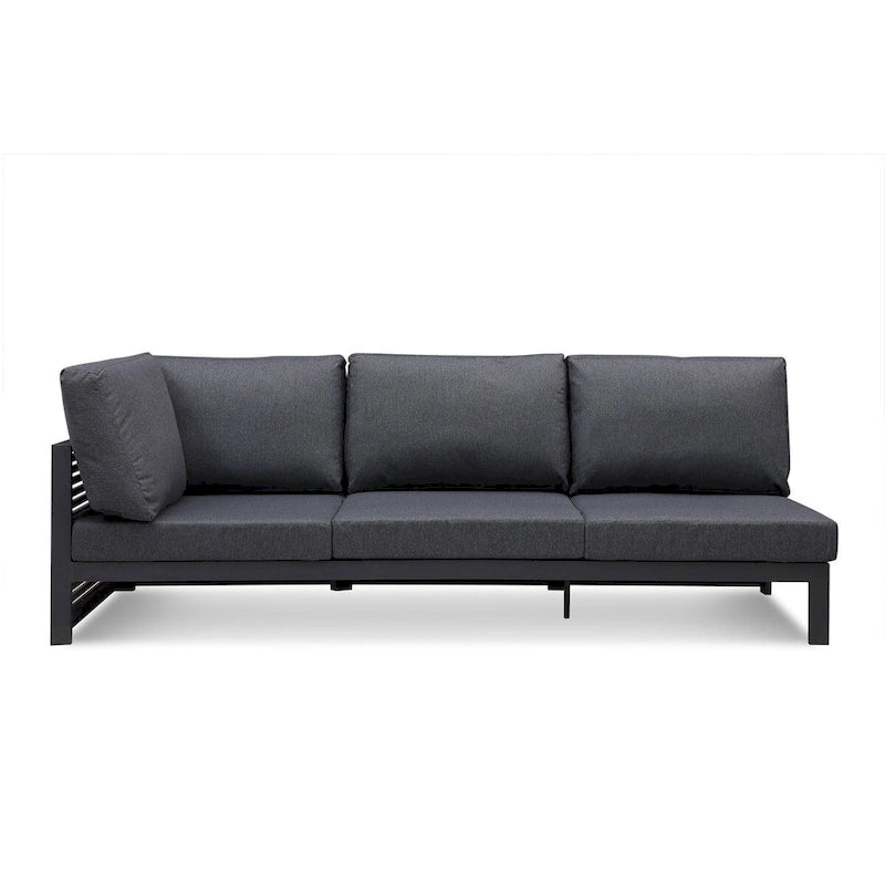 Canapé d'angle de terrasse Cadora en teck, 3 places, angle droit, 96,85 - Non disponible