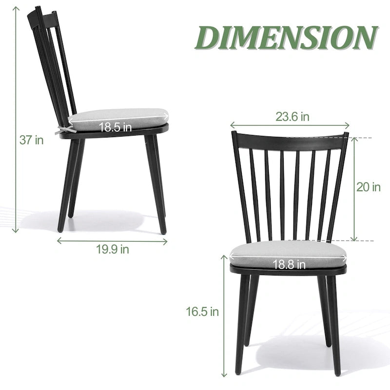 Ensemble de salle à manger d'extérieur en aluminium avec table rectangulaire et chaises